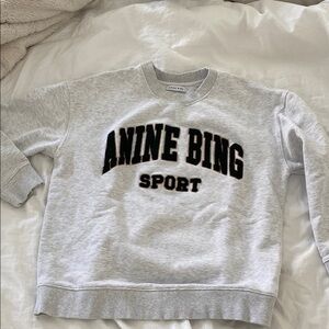 Anine Bing Light Gray Sport Sweatshirt